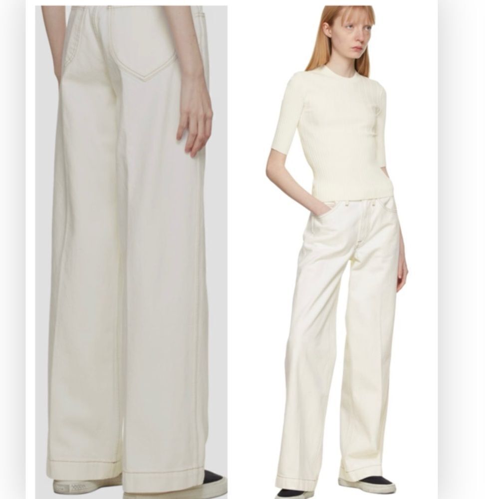 Frame Le Italien Wide Leg Jeans in Blanc at Nordstrom NWT  $360